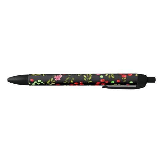 Berries Pattern Zwarte Inkt Pen (Bodem)
