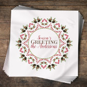 Berries Pinecone Holiday Mandala Kerstmis Aangepas Servet