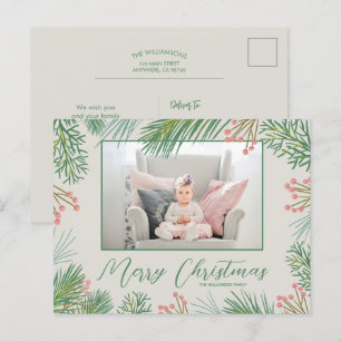 Berries Pines kerstfoto's Briefkaarten