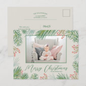 Berries Pines kerstfoto's Briefkaarten (Voorkant / Achterkant)