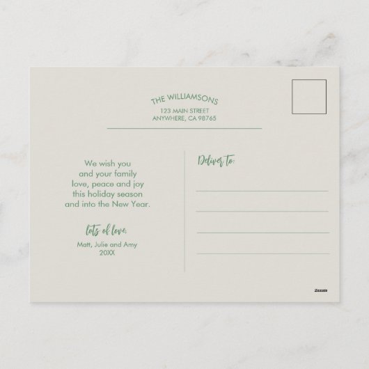 Berries Pines kerstfoto's Briefkaarten (Achterkant)