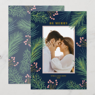 Berries Pines met kerstmis Feestdagenkaart