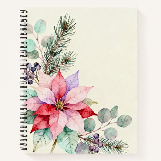 Berries Watercolor Floral Notebook Notitieboek (Voorkant)