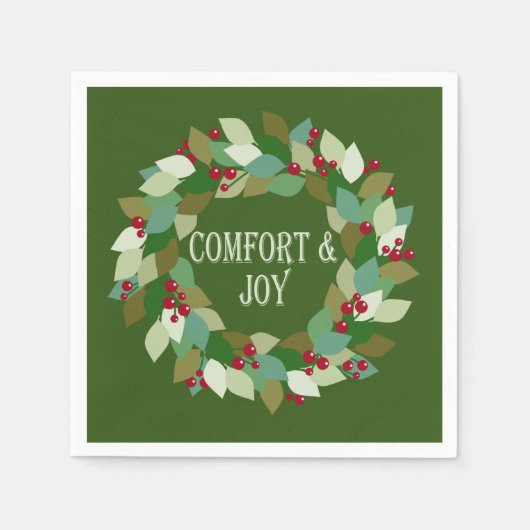 Berries Wreath Holiday Comfort & Joy Servet (Voorkant)