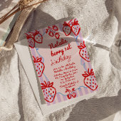 Berry 1e DIY Hand getrokken Aardbei Meisje Verjaar Kaart