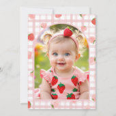 Berry 1e eerste verjaardag foto Red Bow Girl's Kaart (Achterkant)