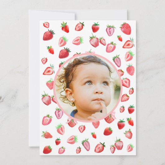 Berry 1e foto verjaardagsfeestje kaart (Achterkant)