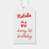 Berry 1e Hand Geschreven Getrokken Aardbeien Verja Cadeaulabel (Voorkant)