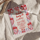 Berry 1e Hand Getrokken Aardbei Foto Verjaardag Kaart