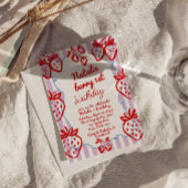 Berry 1e Hand Getrokken Aardbei Meisje Leuke Verja Kaart