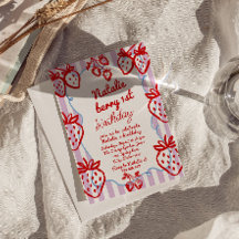 Berry 1e Hand Getrokken Aardbei Meisje Leuke Verja