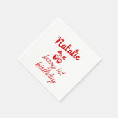 Berry 1e Hand Getrokken Aardbeien Retro Verjaardag Servet (Hoek)