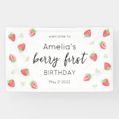 Berry 1e verjaardag | Aardbei eerste banner (Horizontaal)