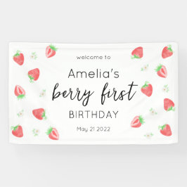 Berry 1e verjaardag | Aardbei eerste banner