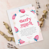 Berry 1e verjaardag aardbei eerste verjaardagsfees bedankkaart