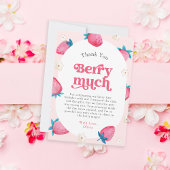 Berry 1e verjaardag aardbei eerste verjaardagsfees bedankkaart