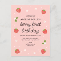 Berry 1e verjaardag aardbei eerste verjaardagsfees