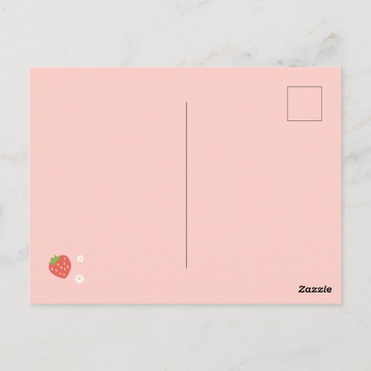 Berry 1e verjaardag aardbei eerste verjaardagsfees briefkaart (Achterkant)