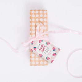 Berry 1e verjaardag aardbei eerste verjaardagsfees cadeaulabel