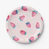 Berry 1e verjaardag aardbei eerste verjaardagsfees papieren bordje (Voorkant)