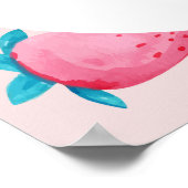 Berry 1e verjaardag aardbei eerste verjaardagsfees poster (Hoek)