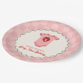 Berry 1e Verjaardag Aardbei Shirt Checkerboard Papieren Bordje (Gekanteld)