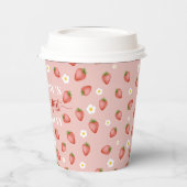 Berry 1e Verjaardag Aardbei Theme Papieren Cups Papieren Bekers (Links)