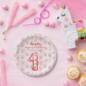 Berry 1e verjaardag aardbeien rood papieren bordje (Feest)