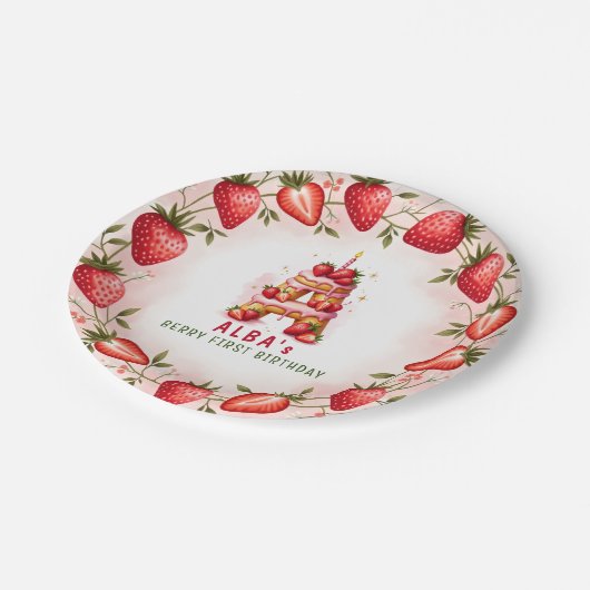 Berry 1e Verjaardag Bord Letter A Cake Design (Gekanteld)