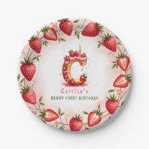 Berry 1e Verjaardag Bord Letter C Cake Design