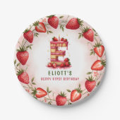 Berry 1e Verjaardag Bord Letter E Cake Design (Voorkant)