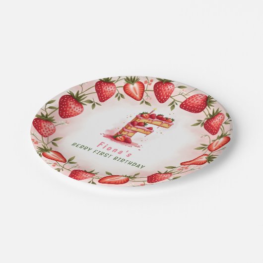 Berry 1e Verjaardag Bord Letter F Cake Design (Gekanteld)