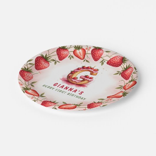 Berry 1e Verjaardag Bord Letter G Cake Design (Gekanteld)