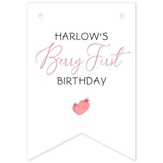 Berry 1e verjaardag Bunting Vlaggen Vlaggetjes (Tweede vlag)