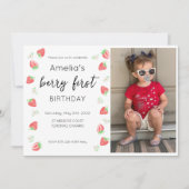 Berry 1e verjaardag foto uitnodiging (Voorkant)