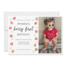 Berry 1e verjaardag foto uitnodiging