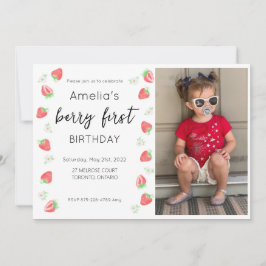Berry 1e verjaardag foto uitnodiging