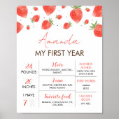 Berry 1e verjaardag mijlpaal teken poster (Voorkant)