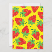Berry 1e Verjaardag Mod Aardbei Uitnodigingen (Achterkant)