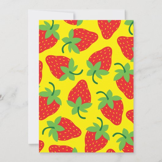 Berry 1e Verjaardag Mod Aardbei Uitnodigingen (Achterkant)