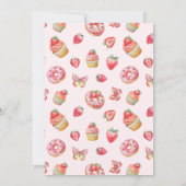 Berry 1e Verjaardag Roze Sweet Strawberry Girl Kaart (Achterkant)