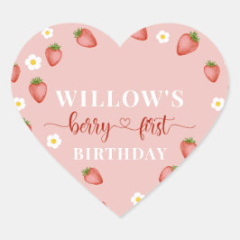 Berry 1e verjaardag Strawberry thema Stickers