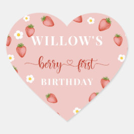 Berry 1e verjaardag Strawberry thema Stickers