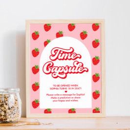 Berry 1e verjaardag Strawberry Time Capsule Game Poster