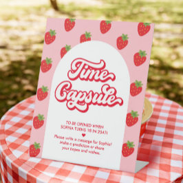 Berry 1e verjaardag Time Capsule Game Reclamebord Met Voetstuk