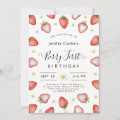 Berry 1e verjaardag uitnodiging, Meisje eerste ver Kaart (Voorkant)