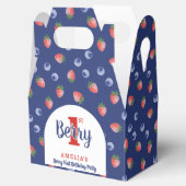 Berry 1e Verjaardagsfeest Aardbei Blauw Blauw Bedankdoosjes (Geopend)
