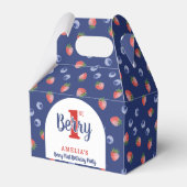 Berry 1e Verjaardagsfeest Aardbei Blauw Blauw Bedankdoosjes (Voorkant Zijde)