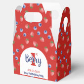 Berry 1e verjaardagsfeest Aardbei Blueberry Red Bedankdoosjes (Geopend)