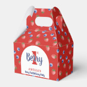 Berry 1e verjaardagsfeest Aardbei Blueberry Red Bedankdoosjes (Voorkant Zijde)